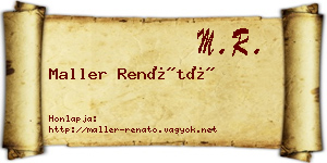 Maller Renátó névjegykártya